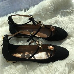Brand new black Aquazzura black flats